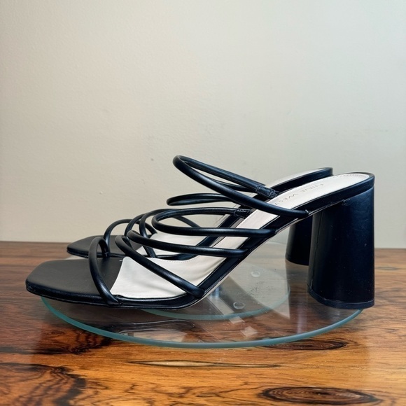 NINE WEST Strappy Open Toe Heel Sandals Platform Block Heels Size 13 - Picture 3 of 16